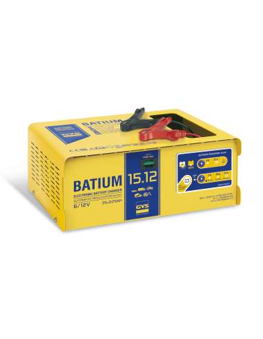 GYS BATIUM 15.12 - Cargador de batería automático con microprocesador 6/12 V