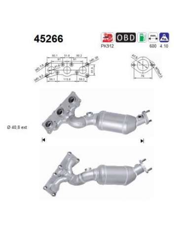 Catalizador As 45266 - 130i 3.0i 24V 2996 cc 195 Kw