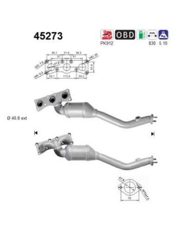 Catalizador As 45273 - 523i 2.5i V6 24V 2497 cc 130