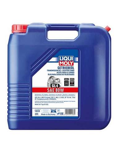 Liqui Moly 1033 - Aceite para el cambio GL4 SAE 80W 20L