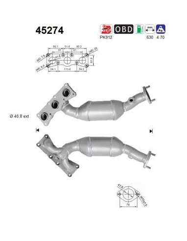 Catalizador As 45274 - 523i 2.5i V6 24V 2497 cc 130