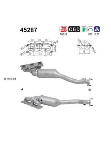 Catalizador As 45287 - AS BMW 630i 3.0 24V