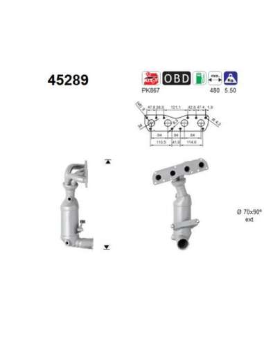 Catalizador As 45289 - AS BMW MINI ONE COUPE 1.5