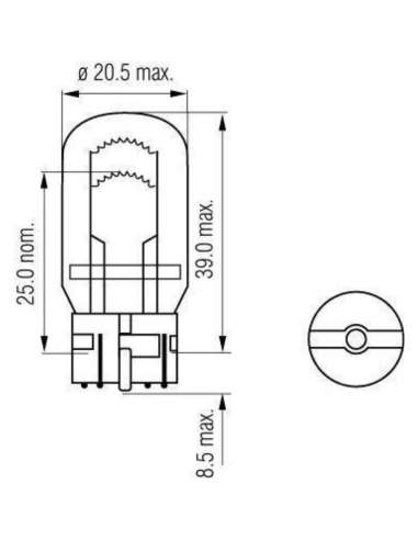 Bombilla Bosma Lampara T20Q - 12V 21/5W W21/5W