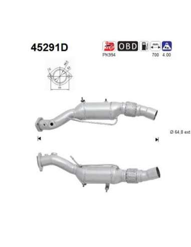 Catalizador As 45291D - AS Catalizador BMW 520TD 1