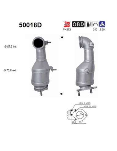 Catalizador As 50018D -  EXTINGUIDA CHEVROLET CAPTIVA 2 .0 TD DPF