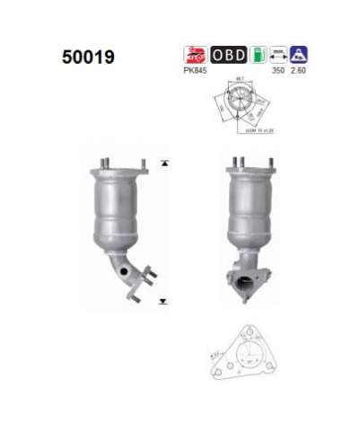 Catalizador As 50019 - CHEVROLET MATIZ 1.0 66CV