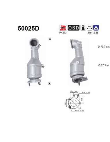 Catalizador As 50025D - Epica 2.0TD CRDI DPF 1991 c