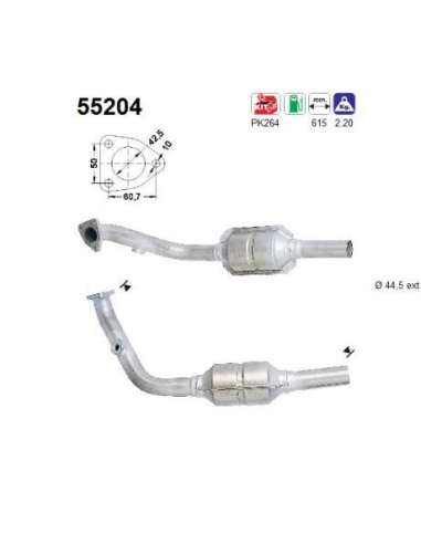 Catalizador As 55204 - FIAT PANDA 900 07