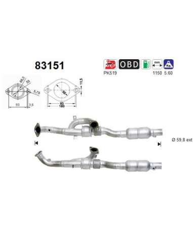 Catalizador As 83151 - ROVER 75 2.0I/2.5I 4