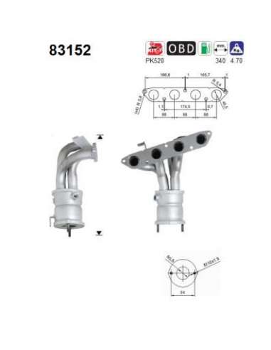 Catalizador As 83152 - ROVER 25/45 1.4/1.6/1.8 11