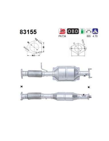 Catalizador As 83155 - ROVER 45 2.0I V6 150CV POST