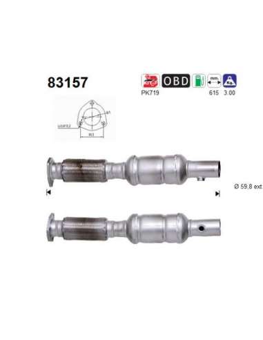 Catalizador As 83157 - ROVER 75 1.8 TURBO