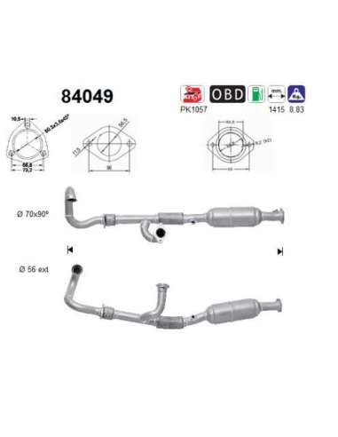 Catalizador As 84049 - SAAB 95 3.0TURBO 24V 200CV