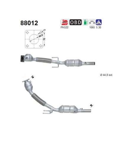Catalizador As 88012 - SKODA FABIA 1.4 60CV