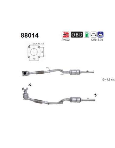 Catalizador As 88014 - SKODA FABIA 1.4 75CV