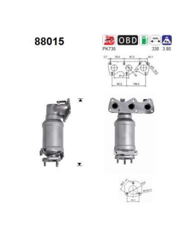 Catalizador As 88015 - SKODA FABIA 1.2i 12V 60CV