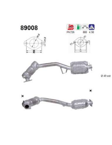 Catalizador As 89008 - SUBARU FORESTER 2.0 125CV