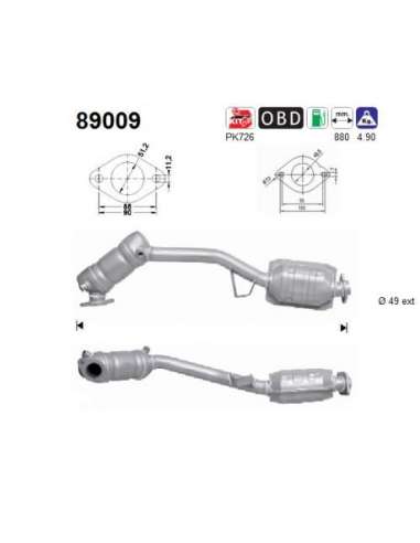 Catalizador As 89009 - SUBARU FORESTER 2.0 125CV