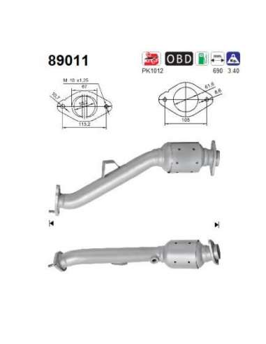 Catalizador As 89011 - FORESTER 2.0i 16V Turbo 4WD 1