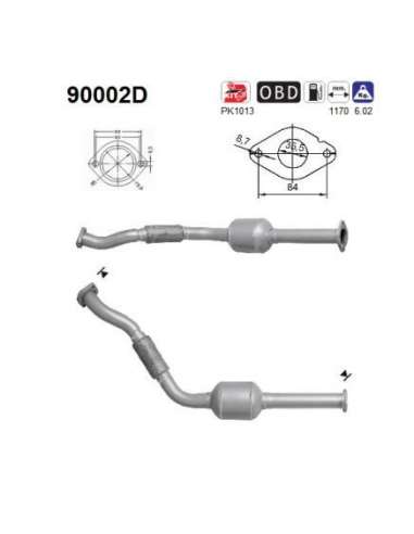 Catalizador As 90002D - RODIUS 2.7TD 2696 cc 121 Kw