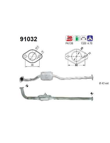 Catalizador As 91032 - SUZUKI SWIFT 1.0I 3/5P 4/92-