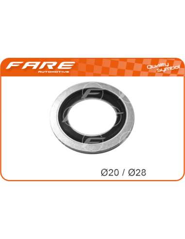 Anillo de junta, tapón roscado de vaciado de aceite Fare 11813 - ARANDELA METAL-GOMA 20X28MM