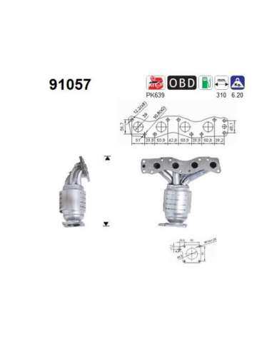 Catalizador As 91057 - SUZUKI IGNIS 1.5I 16V 100CV