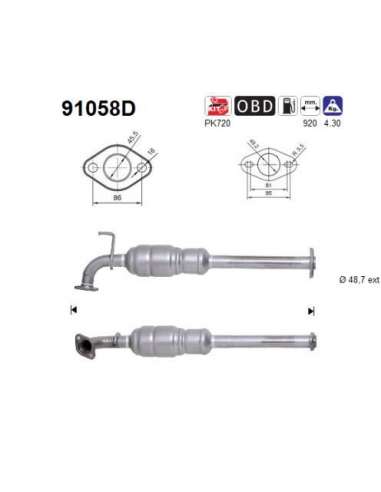 Catalizador As 91058D - SUZUKI GRAND VITARA 2.0 TD 1