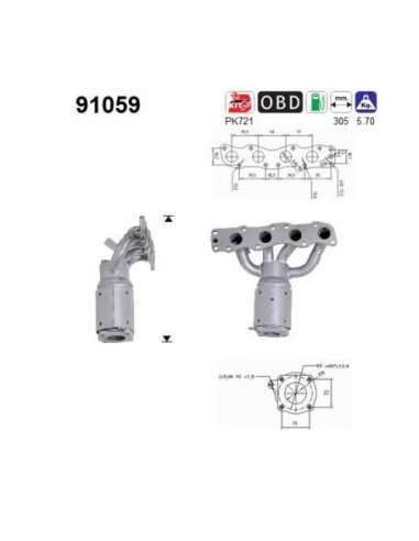 Catalizador As 91059 - SUZUKI IGNIS 1.3 83CV