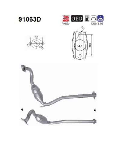 Catalizador As 91063D - SUZUKI GRAND VITARA 2.0TD 10