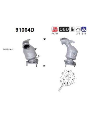 Catalizador As 91064D -  EXTINGUIDA SUZUKI SX4 1.9CDTi  120CCV