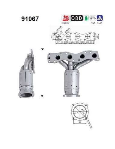 Catalizador As 91067 - SUZUKI SWIFT 1.3i 87CV