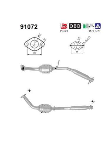 Catalizador As 91072 - Jimny 1.3i 16V 1328 cc 63 Kw