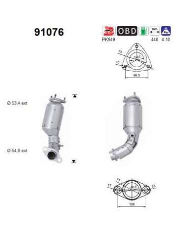 Catalizador As 91076 - Grand Vitara 1.6i 16V 1590 cc