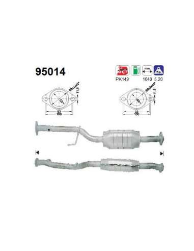 Catalizador As 95014 - TOYOTA CARINA E 1.6 XLI CATAL