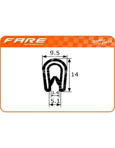 Junta de puerta Fare 1332 - PERFIL CONTORNO CHAPA CON ANIMA MET