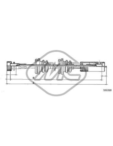 Árbol flexible del velocímetro Metalcauch 80532 - MC CABLE CUENTAKILOMETROS 80 COFLE