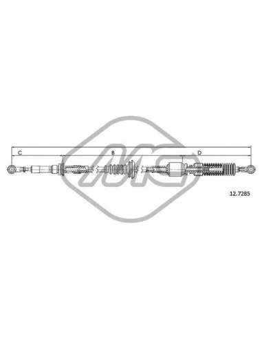 Cable de accionamiento, caja de cambios Metalcauch 80739 - MC CABLE CAMBIO JUMPER 2,5D-2 TRANSMISSION FLUID ATF TYP A