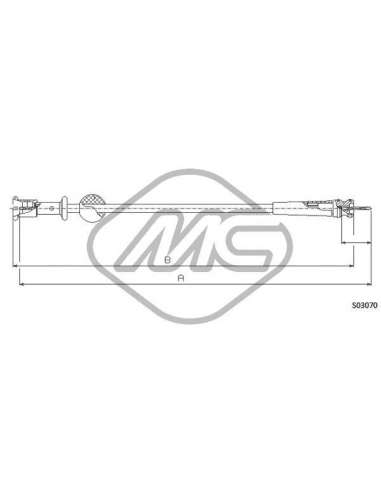 Árbol flexible del velocímetro Metalcauch 80784 - MC CABLE CUENTAKILOMETROS XAN COFLE