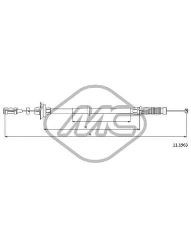 Cable del acelerador Metalcauch 80899 - MC CABLE ACELER. JUMPER 2,0 B COFLE