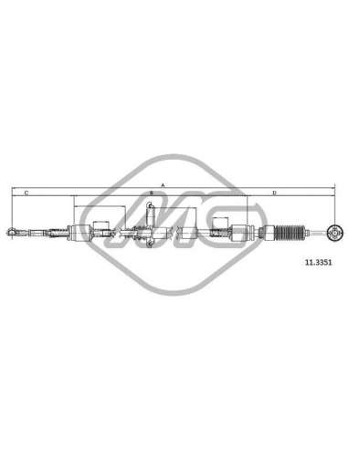 Cable de accionamiento, caja de cambios Metalcauch 80907 - MC CABLE CAMBIO VIANO 639 A TRANSMISSION FLUID ATF TYP A