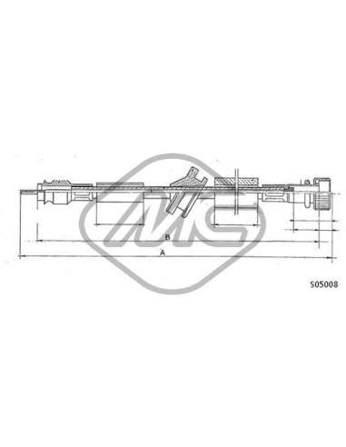 Árbol flexible del velocímetro Metalcauch 80918 - MC CABLE CUENTAKILOMETROS 200 COFLE