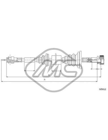 Árbol flexible del velocímetro Metalcauch 80919 - MC CABLE CUENTAKILOMETROS 190 COFLE