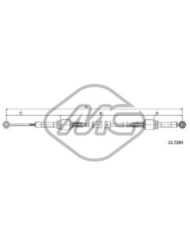 Cable de accionamiento, caja de cambios Metalcauch 81145 - MC CABLE CAMBIO CINQUECENTO 9 TRANSMISSION FLUID ATF TYP A