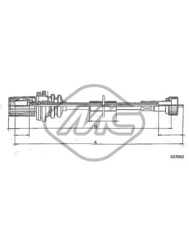 Árbol flexible del velocímetro Metalcauch 81220 - MC CABLE CUENTAKILOMETROS DUN COFLE