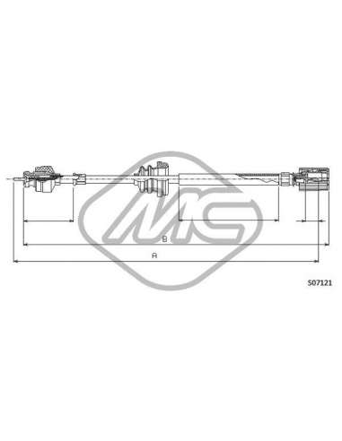 Árbol flexible del velocímetro Metalcauch 81231 - MC CABLE CUENTAKILOMETROS DUC COFLE