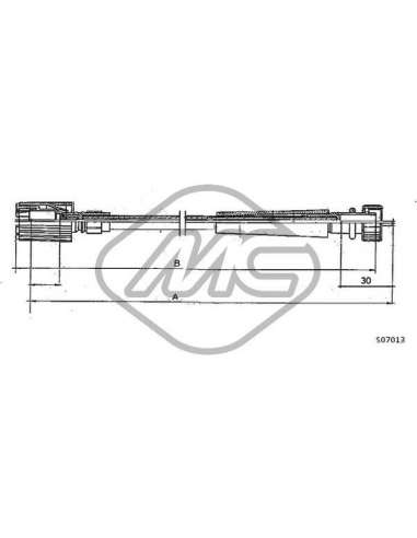 Árbol flexible del velocímetro Metalcauch 81236 - MC CABLE CUENTAKILOMETROS CIN COFLE