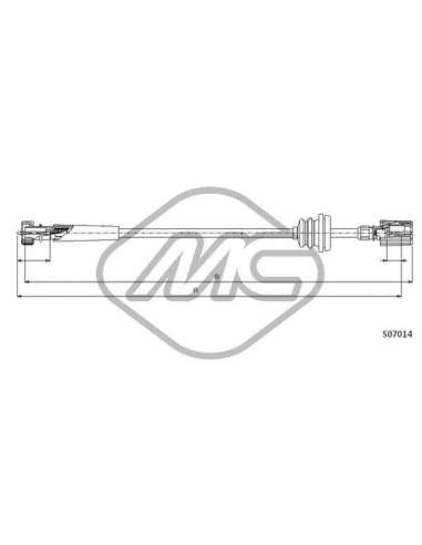 Árbol flexible del velocímetro Metalcauch 81242 - MC CABLE CUENTAKILOMETROS CIN COFLE