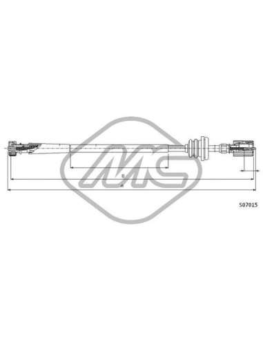 Árbol flexible del velocímetro Metalcauch 81243 - MC CABLE CUENTAKILOMETROS CIN COFLE